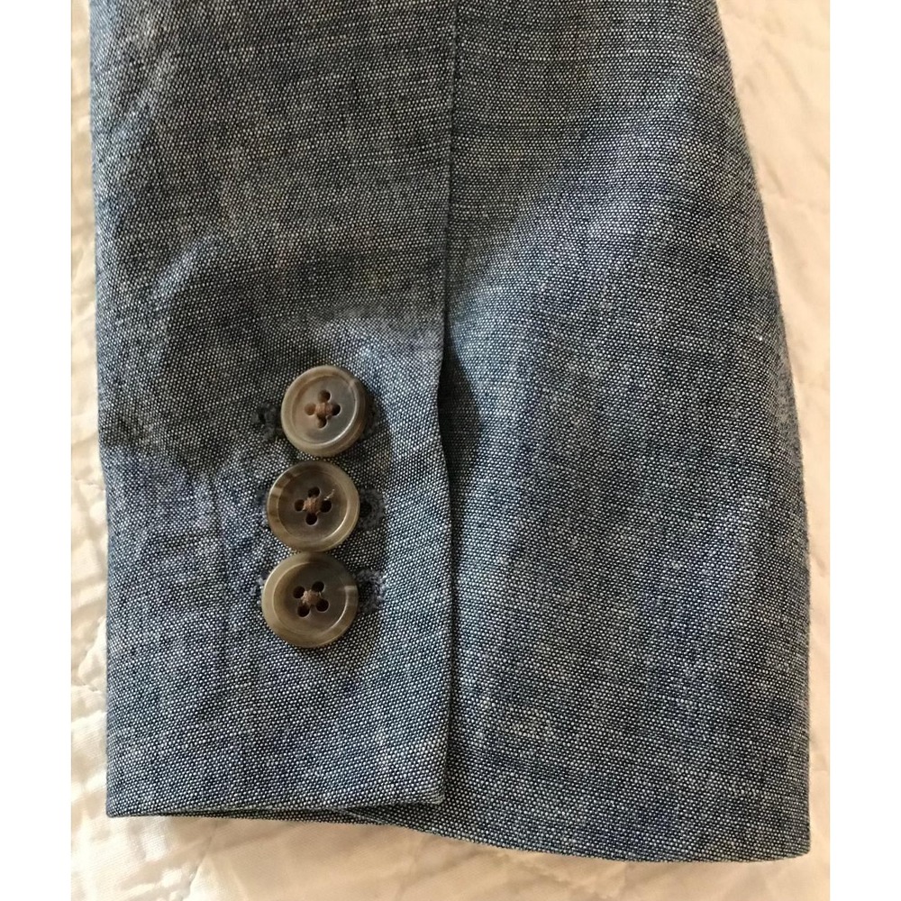 J.Crew Womens Sz 4 Blue Chambray Cotton Blazer Jacket Schoolboy Casual Workwear - Picture 15 of 15